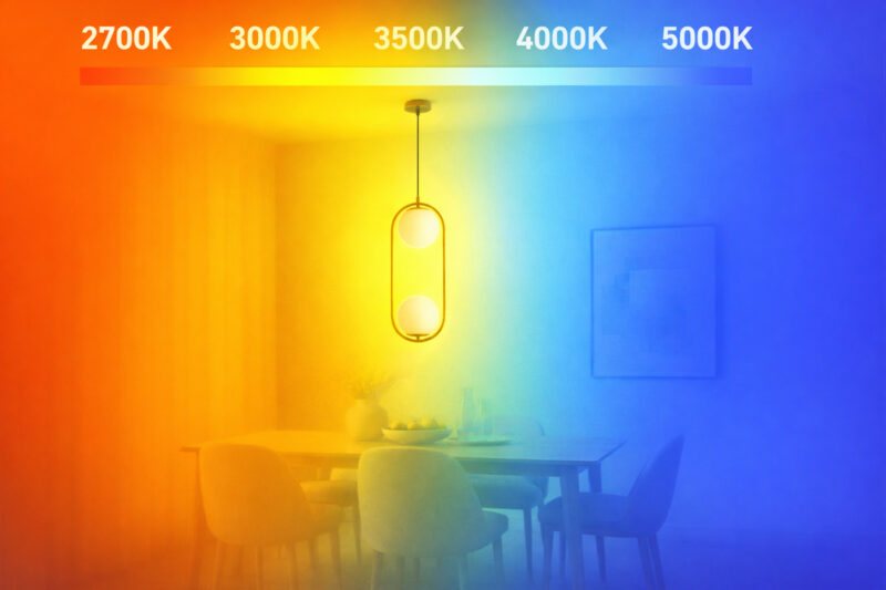 Prikaz temperature osvetljenja u prostoru – Kelvin skala