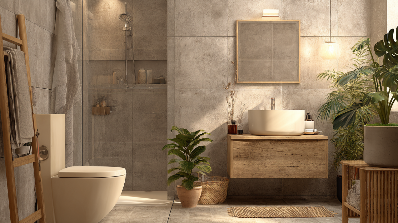 Malo kupatilo koje je obogaceno biljkama